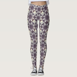 Leggings - Muster in Lila und weiß