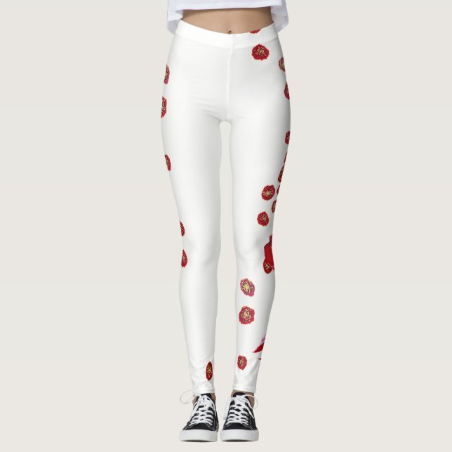 Leggings Natation en rouge (Devant)