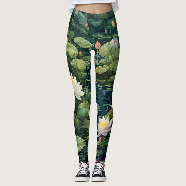 Leggings Nature Lotus Water Lily Pond Paysage (Devant)