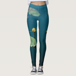 Leggings Nature Paysage Eau Lily Feuilles Pond River Legg