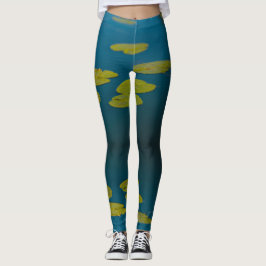 Leggings Nature Paysage Eau Lily Feuilles Rivière Pond