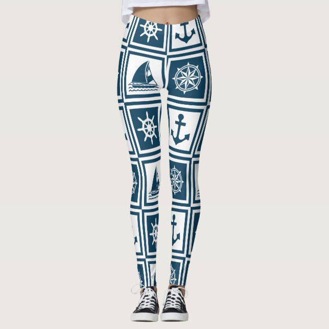 Leggings Nautical themed design (Devant)