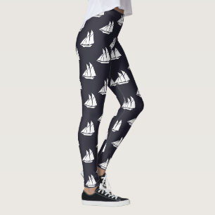 Leggings NAVIRE bleu et blanc