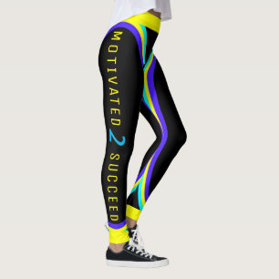 Leggings Né Guerrier, Motivé à réussir (Votre nom)
