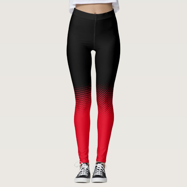 Leggings negro con lunares y fondo personalizable (Vorderseite)