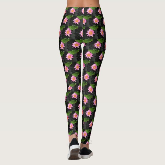 Leggings Nénuphar rose Lotus (Dos)
