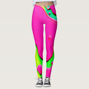 Leggings Neon Abstrait Liquid Dreams