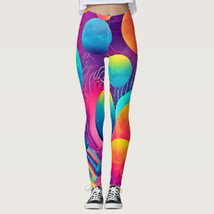 Leggings Neon Cosmos Design abstrait