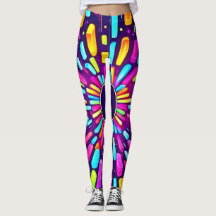Leggings Neon Dreamscape : Un voyage psychédélique