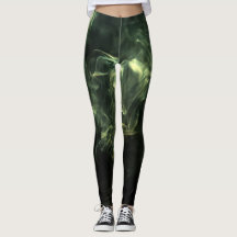 Leggings Neon Green Smoke Design Set über Schwarz