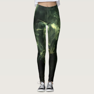 Leggings Neon Green Smoke Design Set über Schwarz