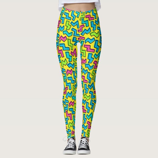 Leggings Neon Motif des années 80/90 (Devant)