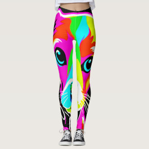 Leggings Neon Puppy Pop Art