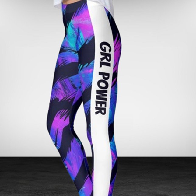 Leggings Neon Purple Animal GRL Power (Embrace your inner strength with our Neon Purple Animal GRL Power Leggings.)
