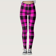 Neon rose et noir Tartan écossais Plaid