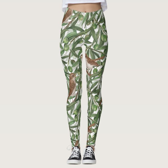 Leggings Nightingales dans l'olivier (Devant)