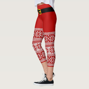 Leggings Noël au costume du Père Noël