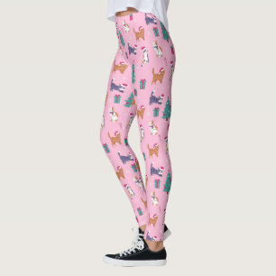 Leggings Noël Chats et arbres Motif de vacances