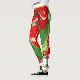 Leggings Noël enneigé avec Snowman en Abstrait