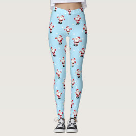 Leggings Noël Fête Santa Claus Bleu