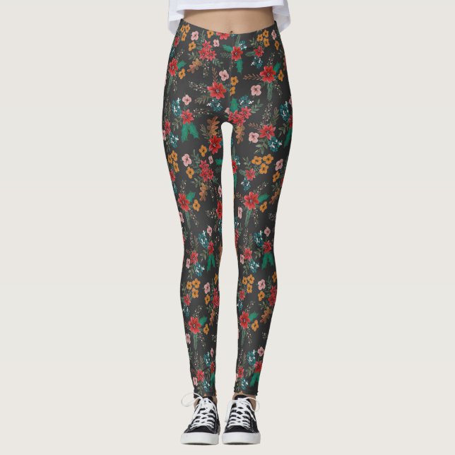 Leggings Noël | Fleurs | Légendes (Devant)
