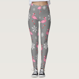 Leggings noël gris santa claus flamingo