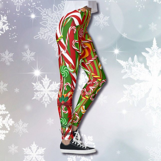 Leggings Noël J'Aime Les Légendes De Bonbons Rouge Vert Pan (Créateur téléchargé)