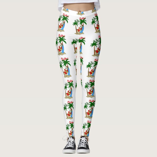 Leggings noël juillet tropical santa claus (Devant)