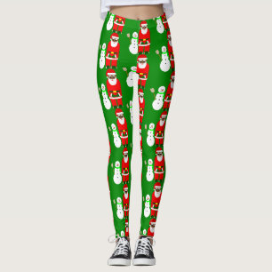 Leggings noël noir africain santa claus bonhomme de neige m
