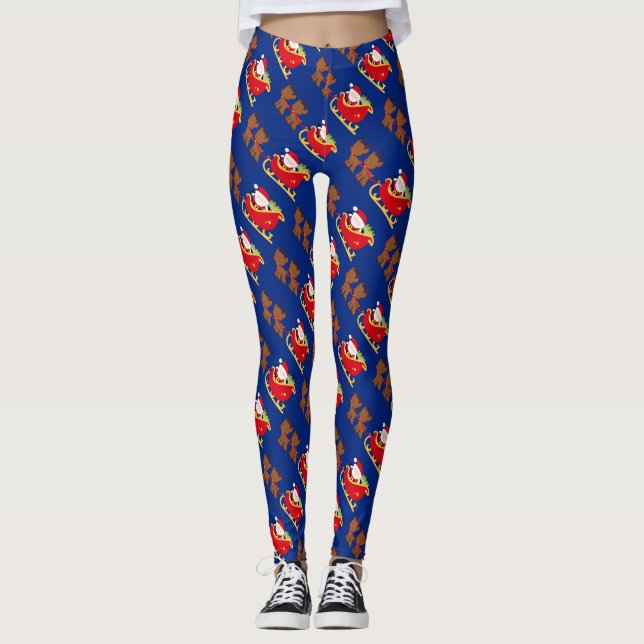 Leggings Noël père Noël et Reindeer (Devant)