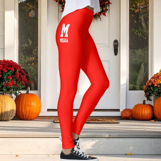 Leggings Noël personnalisé brillant rouge pomme sucrée blan