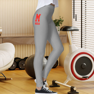 Leggings Noël personnalisé Charbon Argent Rouge Pomme