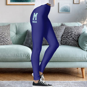 Leggings Noël personnalisé Deep Midnight Blue Ice Sparkle
