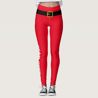 Leggings Noël personnalisé Rouge Or Noir Entreprise