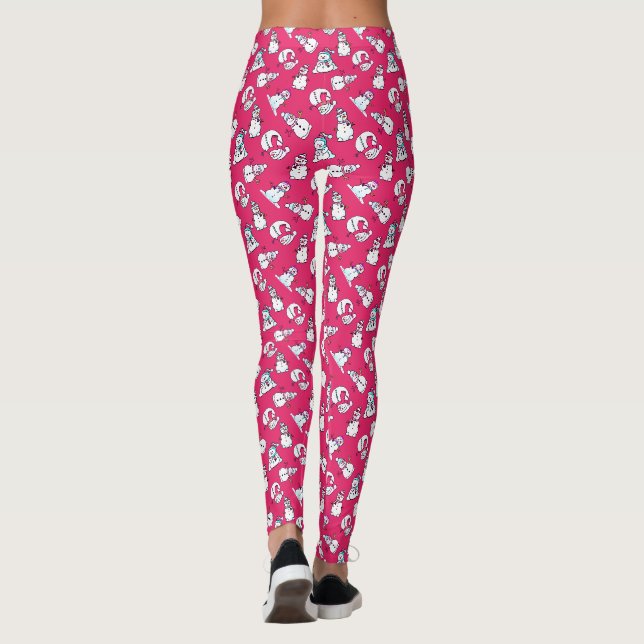 Leggings Noël rose Motif des neiges (Dos)