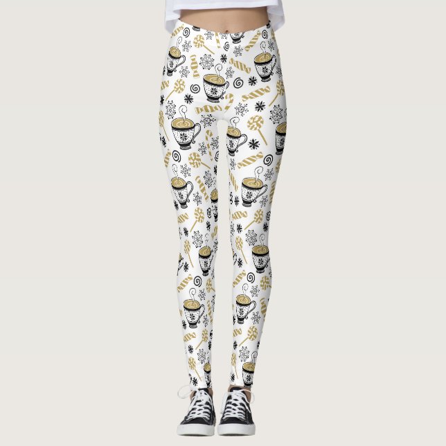 LEGGINGS NOËL VACANCES SUCRE DE CANNE & CACAO CHAUD CUSTOM (Devant)