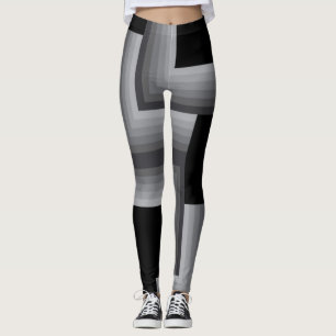 Leggings Noir, argent, cool, unique, tendance formes carrés