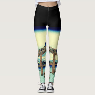 Leggings NOIR AVEC IMPRIMER JAPONAIS EN BOIS