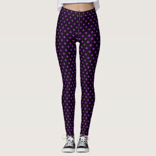 Leggings Noir avec Pois violets