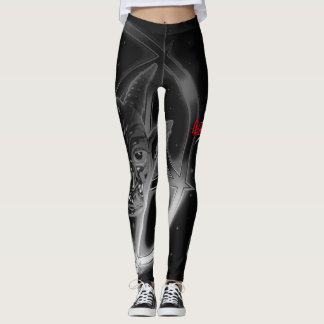 Leggings noir de guêtres de baphomet de pentagone étoilé de