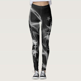 Leggings noir de guêtres de diable de double de pentagone