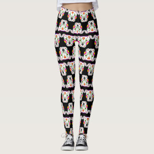 Leggings Noir de motif de Pitbull de Mexicain
