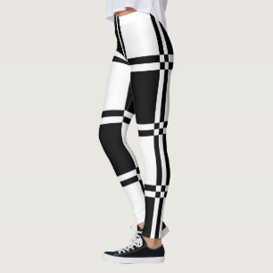 Leggings Noir et blanc À damiers