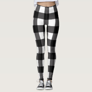 Leggings Noir et blanc Vichy Buffalo à carreaux écossais