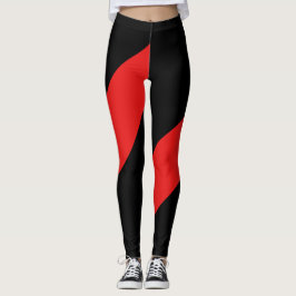 Leggings Noir et rouge dynamique d'athlétisme