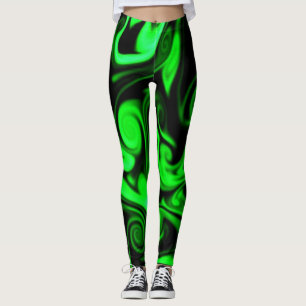 Leggings Noir et vert citron vert