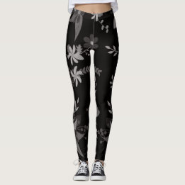 Leggings noir floral