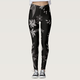 Leggings noir floral