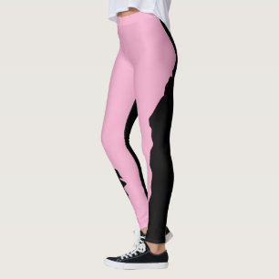 Leggings Noir gras avec rose doux Unique Stylé