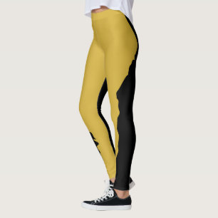 Leggings Noir Gras avec Style Unique en Or Métallisé